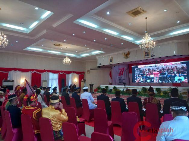 Gubernur dan Forkopimda Riau Ikuti Peringatan Detik - Detik Proklamasi secara Virtual