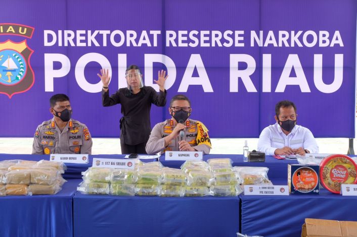 Polda Riau Gulung Jaringan Narkoba Dikendalikan Bandar Malaysia, 117 Kg Sabu dan 1.000 Butir Ekstasi Disita