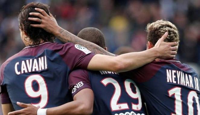 Neymar, Cavani dan Mbappe Menggila, PSG Bantai Rennes