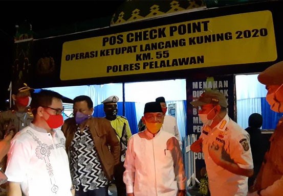 Tiga Bus Mengangkut Pemudik dari Pekanbaru ke Lampung Terjaring Petugas Pos PSBB Pelalawan