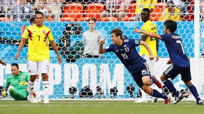 Jepang Kalahkan 10 Pemain Kolombia di Piala Dunia