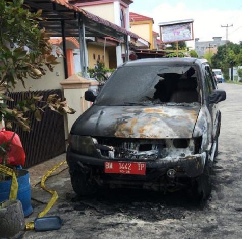 Mobil Dinas Lapas Pekanbaru yang Dibakar OTK Ternyata Milik Kepala Keamanan