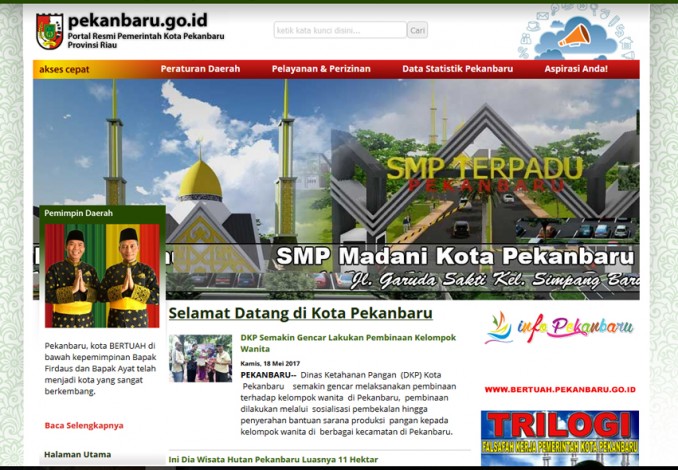 Pindah Server, Sebagian Website OPD Pemko Pekabaru Down
