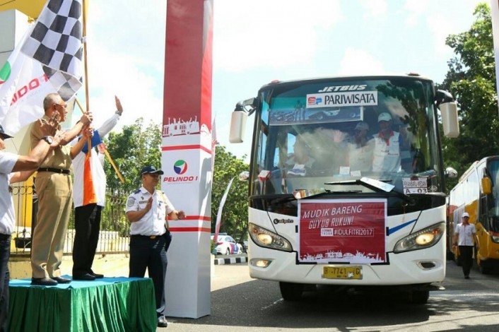 Lepas Bus Mudik Gratis Pelindo, Gubri Ingatkan Supir Utamakan Keselamatan