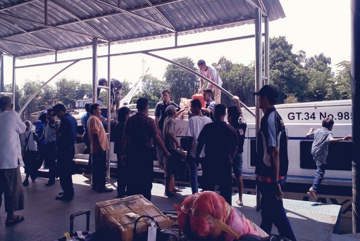 Ribuan Pemudik Kembali Melalui Pelabuhan Sungai Duku Pekanbaru