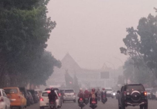 Kabut Asap Kian Pekat, Jarak Pandang di Riau Terus Menurun