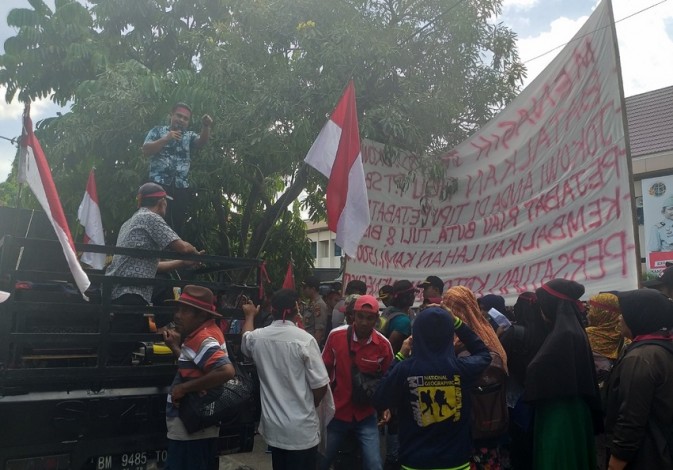 Warga Koto Aman Demo di BPN Riau Soal Sengketa 1.500 Hektar Lahan