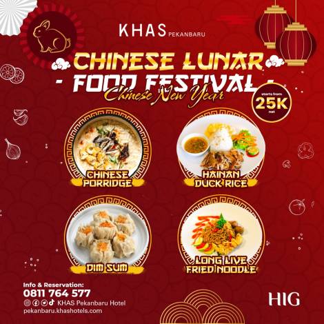 Semarakkan Tahun Baru Imlek, Hotel KHAS Pekanbaru Hadirkan Chinese Lunar Food Festival