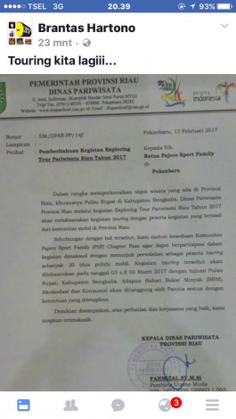 Dinas Pariwisata Riau Ajak Klub Pajero Sport dan Fortuner Touring Dibiayai APBD