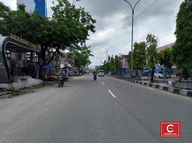 Sejumlah Ruas Jalan Langganan Macet di Pekanbaru Terpantau Lengang