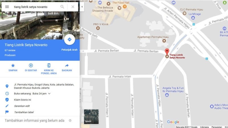 Tiang Listrik Setya Novanto Kini Ada di Google Maps