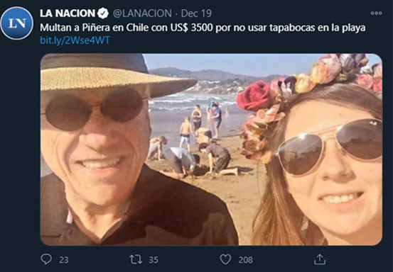 Foto Selfie dengan Wanita Tanpa Masker, Presiden Chile Didenda