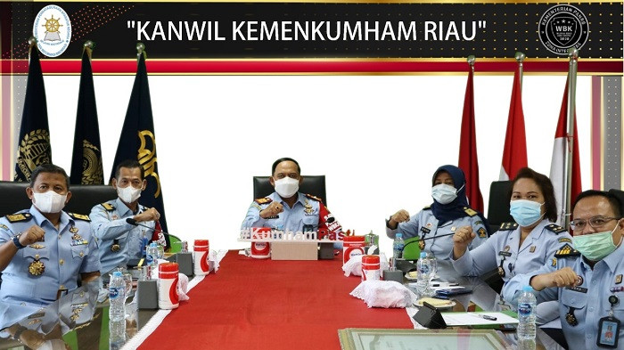 Kanwil Kemenkumham Riau Raih Predikat WBK 2020