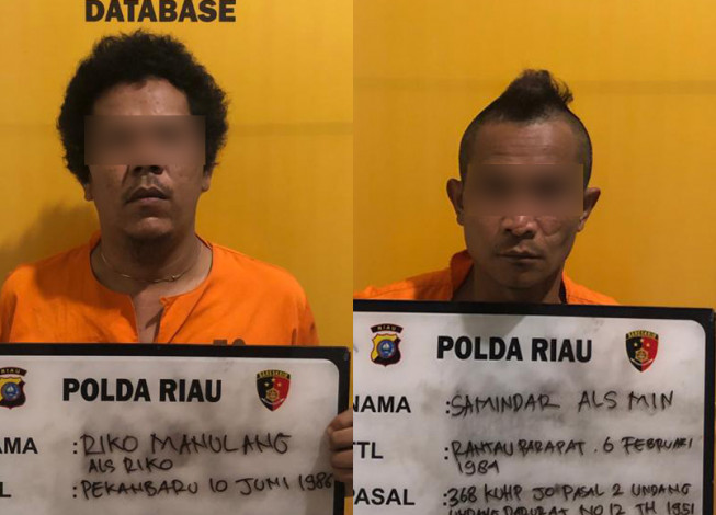 Garang Saat Palak Warga, Nyali Dua Preman Ciut saat Ditangkap Polda Riau