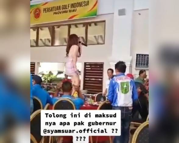 Viral Wanita Seksi Joget di Atas Meja saat Event Golf Tournament Gubernur Riau Cup XXX
