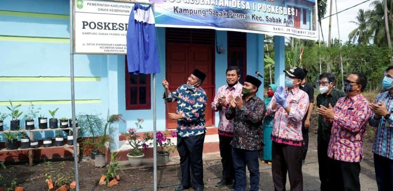 Bupati Alfedri Resmikan Poskesdes Kampung Sabak Permai