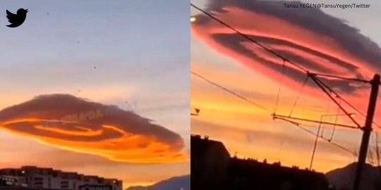 Bikin Heboh! Awan Aneh Mirip UFO Muncul dan Berputar-putar di Langit Turki
