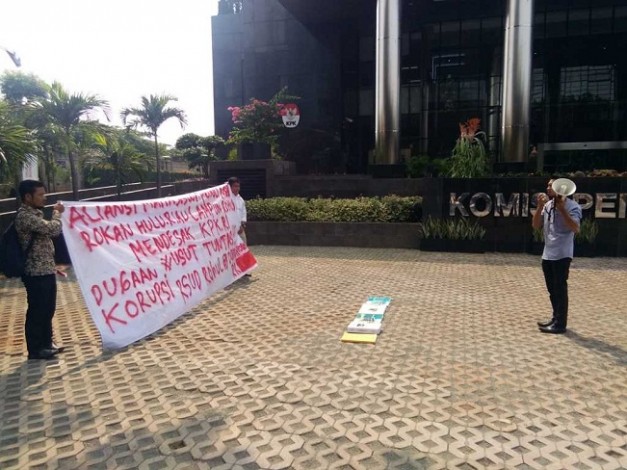 Unjuk Rasa di Kantor KPK, Mahasiswa Rohul Minta Usut Dugaan Korupsi RSUD dan Dana Hibah