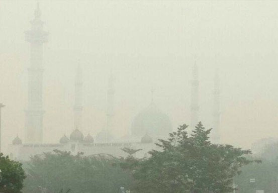 Masjid Agung Islamic Center Rohul Hilang Ditelan Asap Pekat