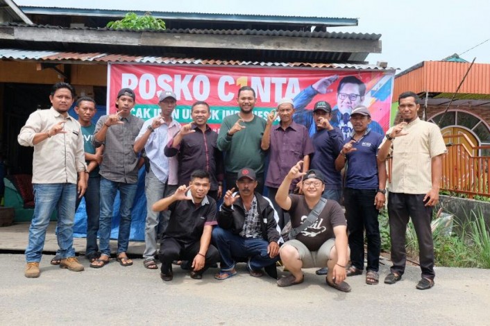 Para Abang Ojek di Guntung Inhil Dirikan Posko Cak Imin for Wapres 2019
