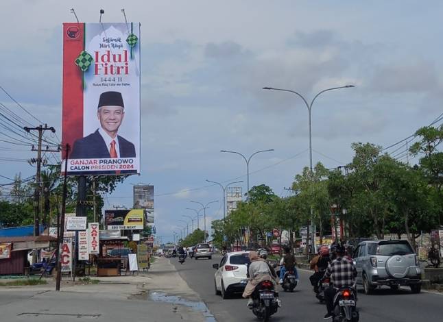 Baliho Ganjar Pranowo Berlogo PDI P Mulai Mejeng di Pekanbaru