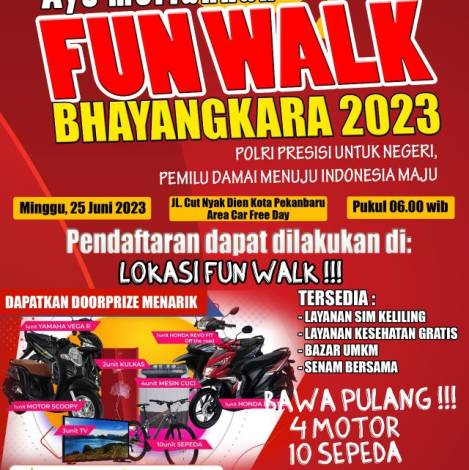 Besok Ada Fun Walk Bertabur Hadiah di CFD, Kapolresta Pekanbaru: Target Peserta 2.000 Orang