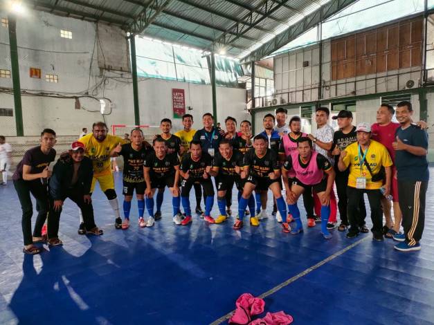 Berondong PWI Bali 11 Gol, Tim Futsal PWI Riau Lolos Semi Final Porwanas 2022