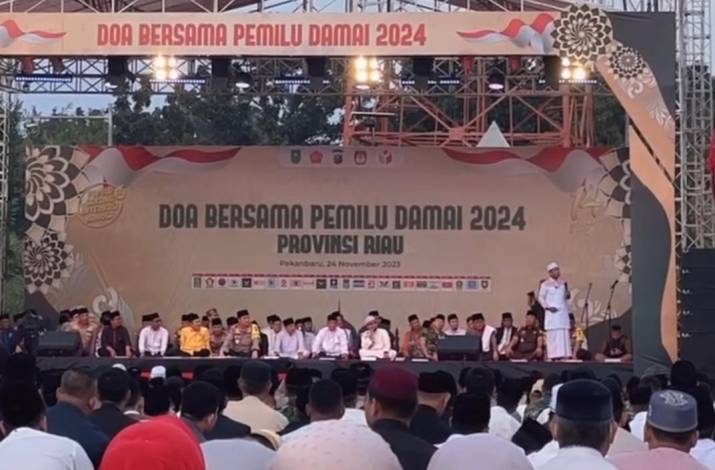 Songsong Pemilu Damai 2024, Polda Riau Gelar Doa Bersama