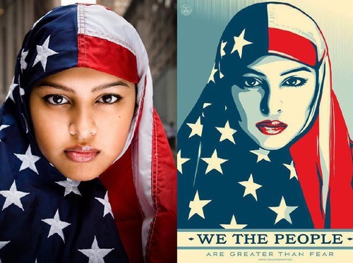 Cantiknya, Ini Wajah Asli Hijabers Dalam Poster Protes ke Trump