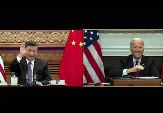 Presiden China Xi Jinping dan Presiden AS Joe Biden. Dok: YouTube White House