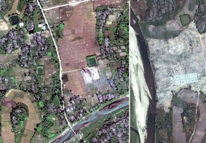 Desa Warga Rohingya Dibuldoser Hingga Tata dengan Tanah