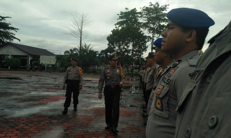 Ratusan Personel Polisi di Bengkalis Siap Amankan 1.178 TPS