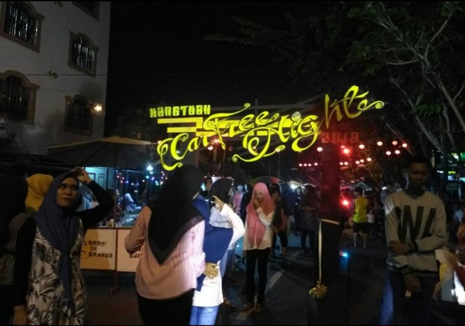 Car Free Night, Jalan Hangtuah Bengkalis Dipadati Warga