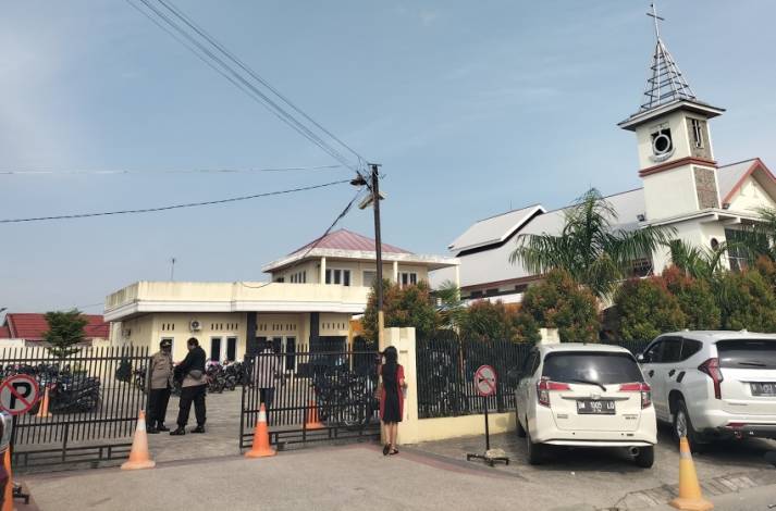 Polisi Maksimalkan Pengamanan Gereja saat Perayaan Ibadah Natal di Pekanbaru