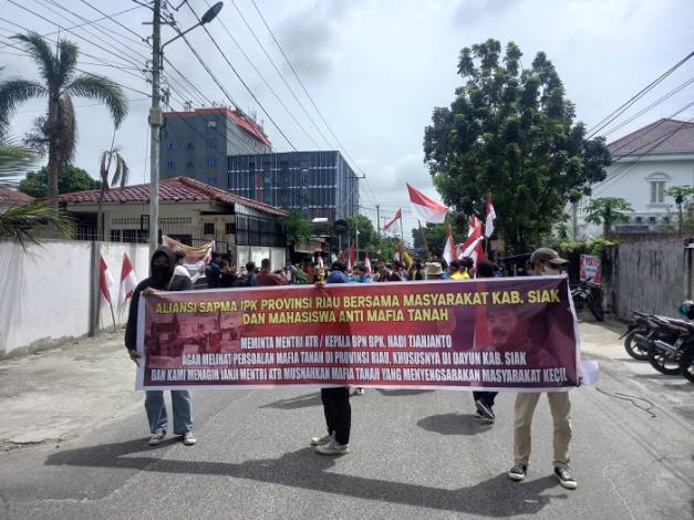 Dituding Rampas Tanah Masyarakat Siak, IPK Riau Demo Kantor PT DSI