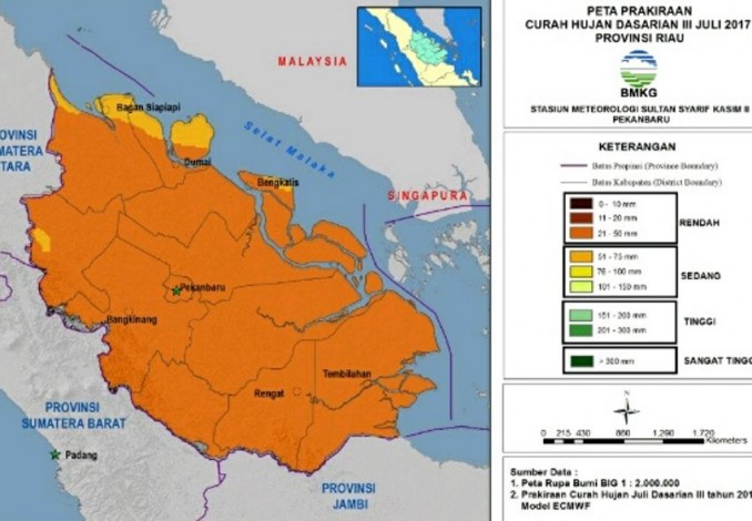 BMKG Deteksi 46 Hotspot di Sumatera, Suhu Udara di Riau Tembus 34 Derajat