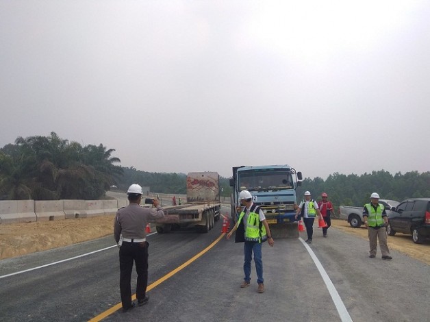Ditlantas Polda Riau akan Evaluasi Pengalihan Jalan Nasional KM 33 Minas