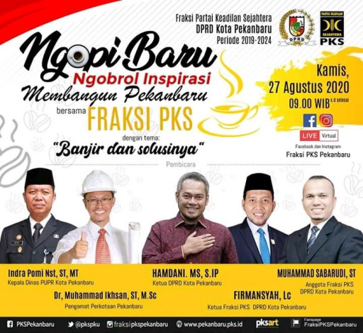 Fraksi PKS Bahas Persoalan Banjir di Pekanbaru dalam Program Ngopi Baru