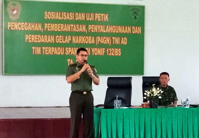 Tim Terpadu SPAMAD TNI AD Sosialisasi P4GN di Mako Yonif 132/BS