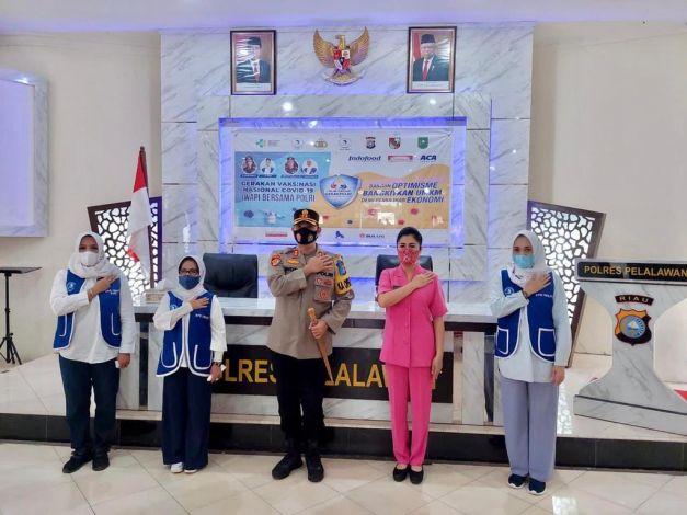 IWAPI dan Polri Genjot Capaian Vaksinasi Riau