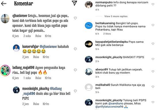 Kecewa dengan Pengurus, Netizen Minta Walikota, Sandiaga Uno, dan Prilly Latuconsina Beli PSPS Riau