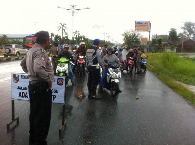 Antisipasi Pendatang Masuk Pekanbaru, Satpol PP Razia Pintu Masuk Kota