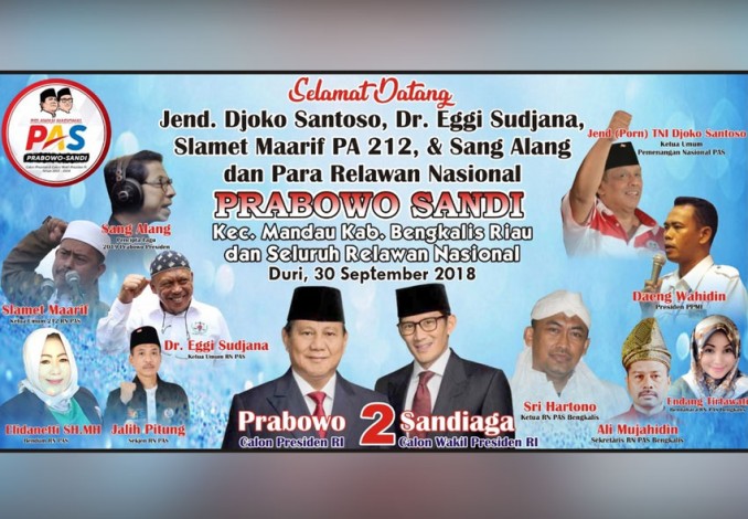 Dihadiri Djoko Santoso dan Eggi Sudjana, RN PAS Nasional akan Dikukuhkan di Duri