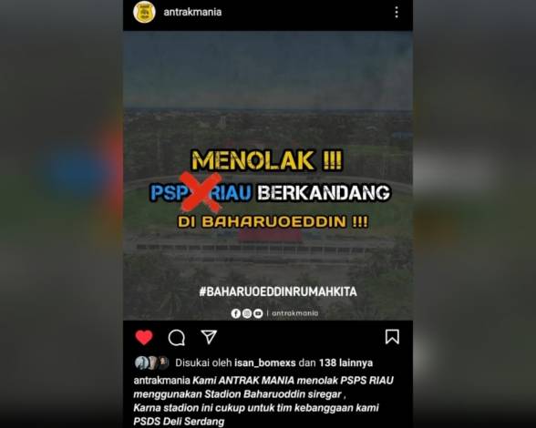 Suporter PSDS Deli Serdang Tolak PSPS Riau Berkandang di Stadion Baharoeddin