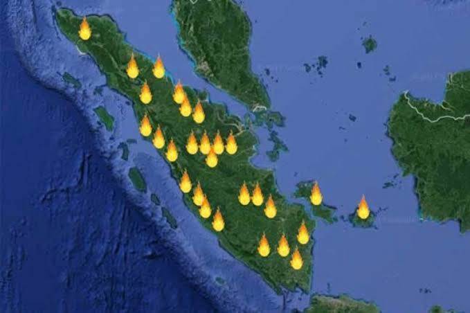 Ribuan Titik Panas Kepung Pulau Sumatera, Riau Nihil