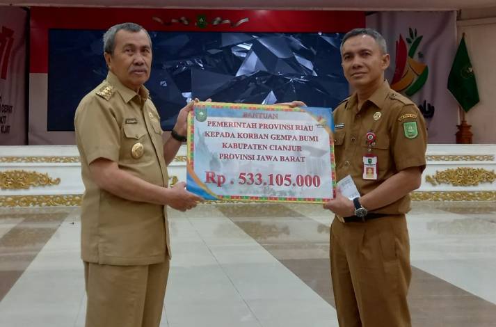Pemprov Riau Bantu Korban Gempa Cianjur Rp 533 Juta