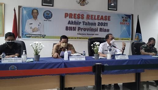 Setahun, BNNP Riau hanya Sita 10,013 Kg Sabu dengan 41 Tersangka