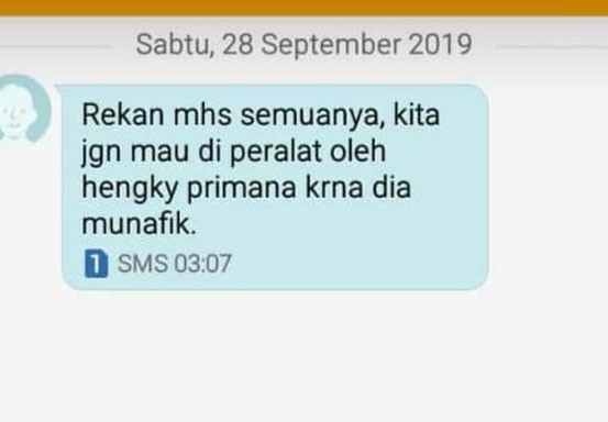 Sudutkan Korpus BEM Nusantara Hengky Primana, Nomor Handphone Plt Presma UIR Diretas