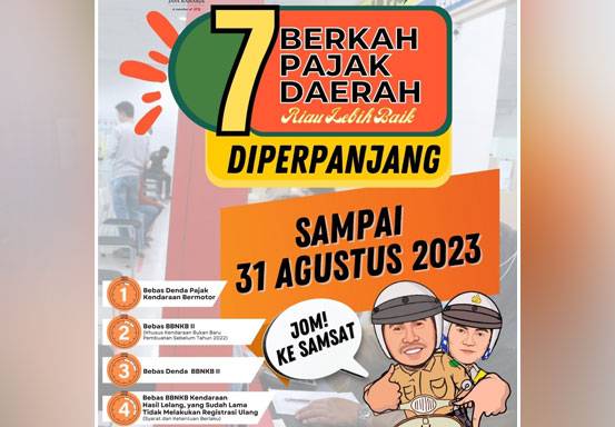 Jangan Lewatkan! Program Penghapusan Denda Pajak Kendaraan di Riau Diperpanjang Sampai 31 Agustus