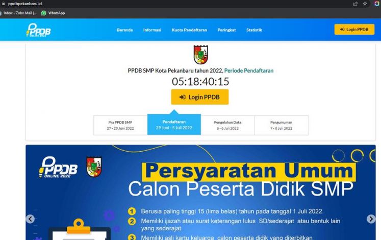 Pendaftaran PPDB Online SMP Negeri Banyak Dikeluhkan, Pj Walikota segera Panggil Disdik